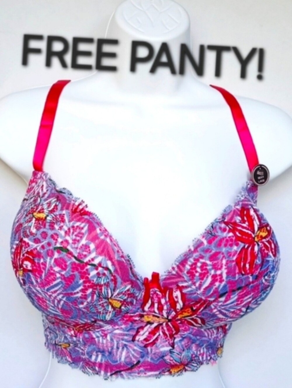 42D Body Frosting Underwire Bra Adjustable Straps + FREE Panty NWT